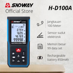 Sndway Meteran Digital 100 Meter H-D100A High Capacity Memory Recharge